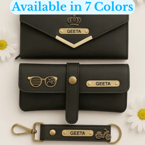 Combo of Customized Clutch, Sunglasses and Keychain