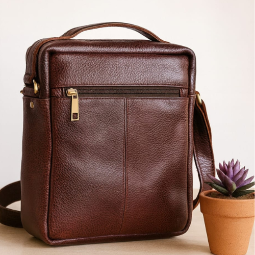 Premium Genuine Leather Crossbody Bag - Stylish & Functional